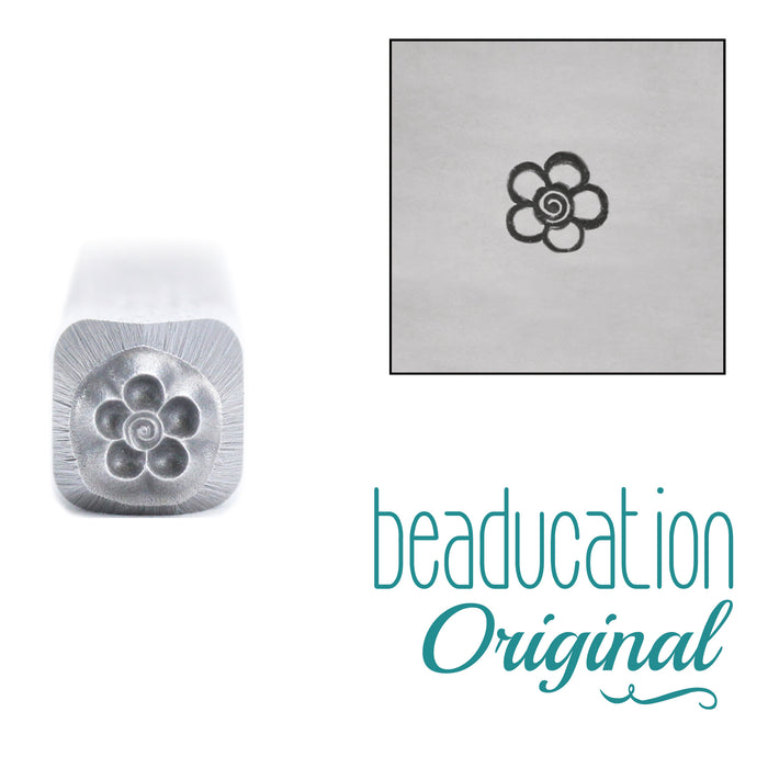 Spiral Flower Metal Design Stamp, 3mm - Beaducation Original