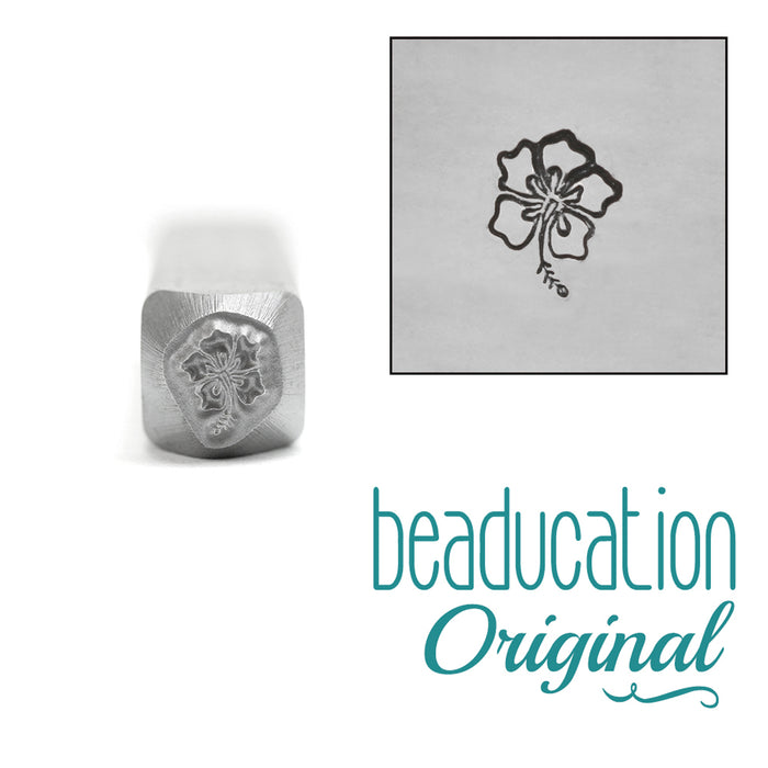 Hibiscus Flower Metal Design Stamp, 6mm - Beaducation Original