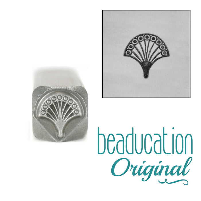 Fan 1, Art Deco Metal Design Stamp, 7mm - Beaducation Original