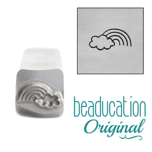 Metal Stamping Tools Rainbow and Cloud Metal Design Stamp, 8mm - Beaducation Original 
