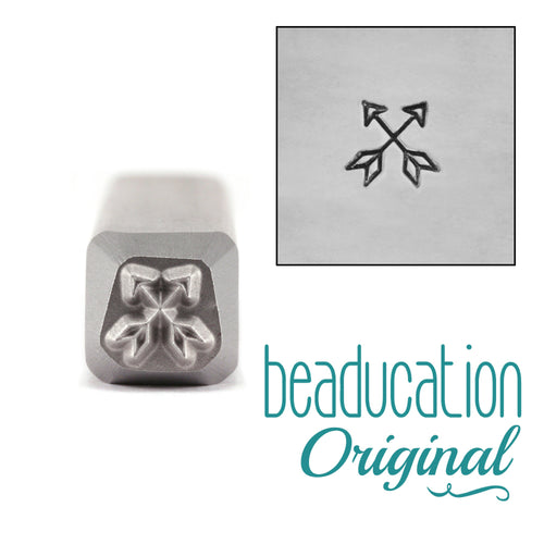 Metal Stamping Tools Arrows Crossing Metal Design Stamp, 5.4mm  - Beaducation Original