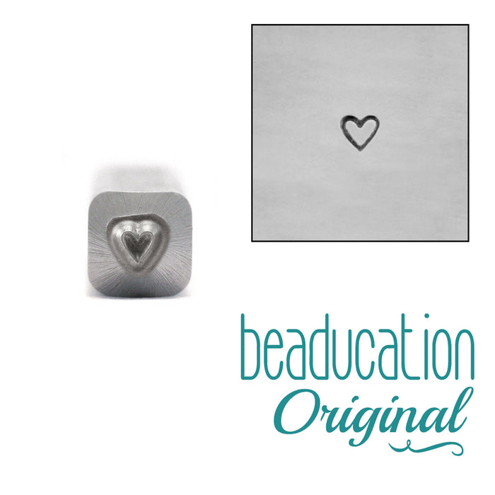 Tall Heart Metal Design Stamp 2mm - Beaducation Original