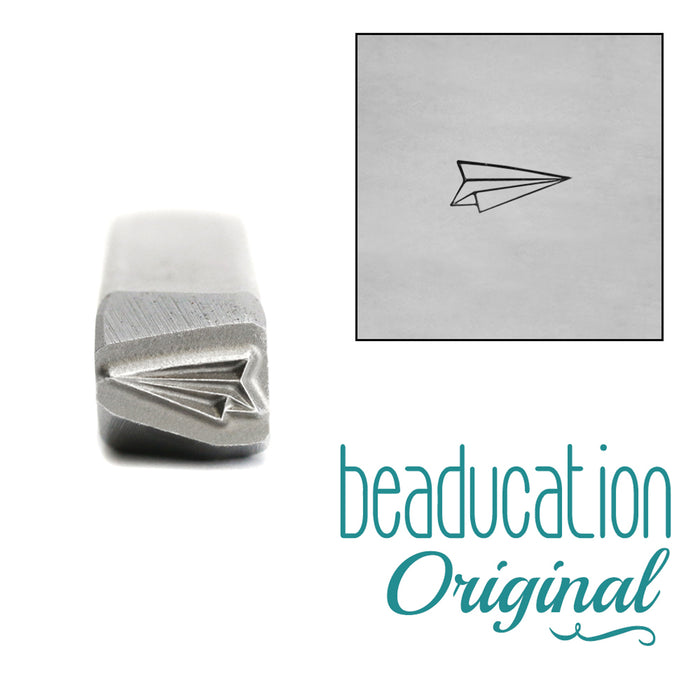 CLOSEOUT Paper Airplane Metal Design Stamp, 5mm - Beaducation Original