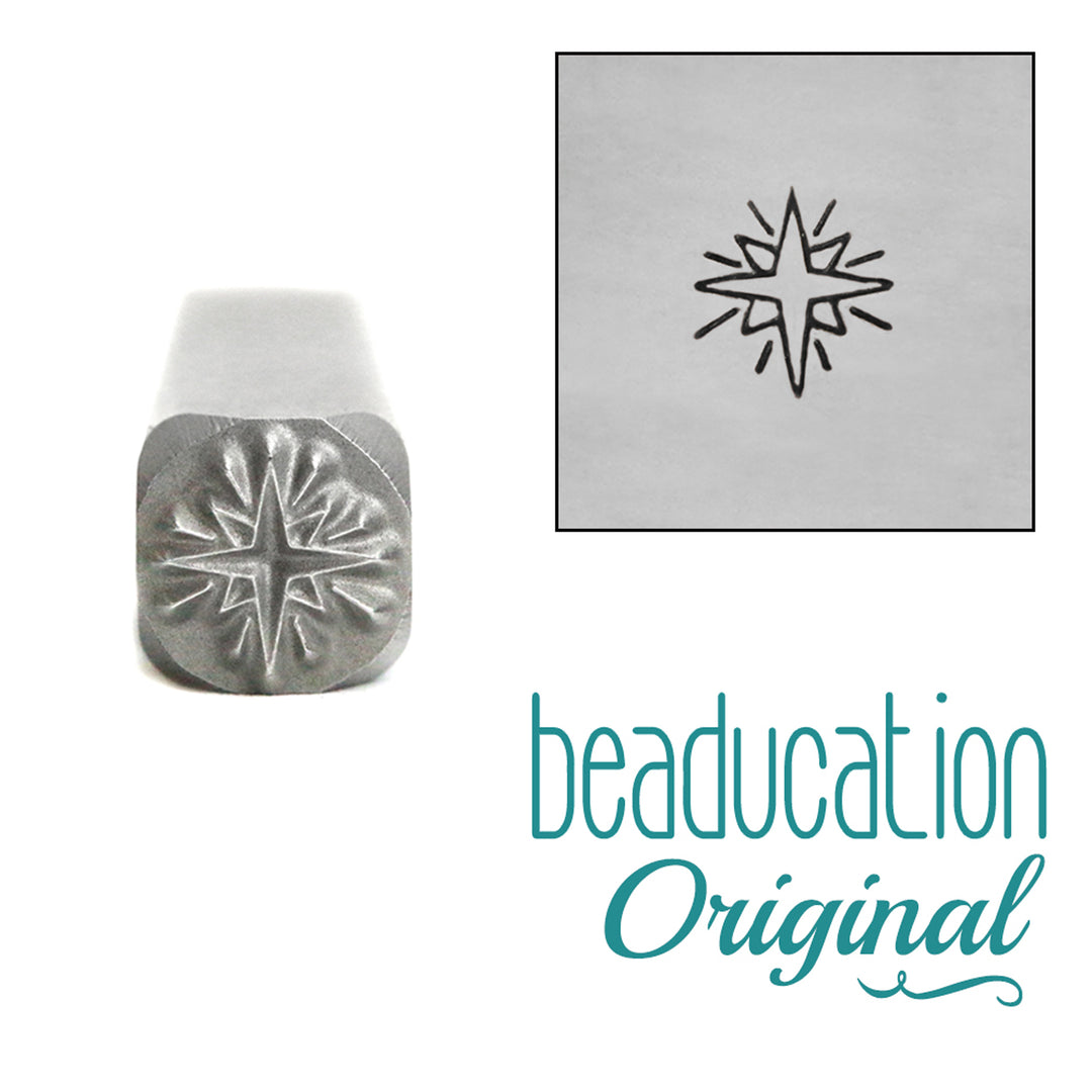 Metal Stamping Tools Winter Star Metal Design Stamp, 5mm - Beaducation Original 