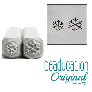 Metal Stamping Tools Simple Snowflakes Metal Design Stamps, 3mm and 4mm - Beaducation Original