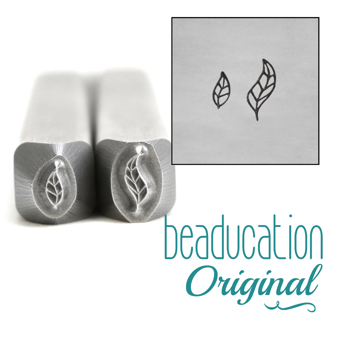 Pointy Leaf Set Metal Design Stamps, 5mm and 4mm - Beaducation Origina