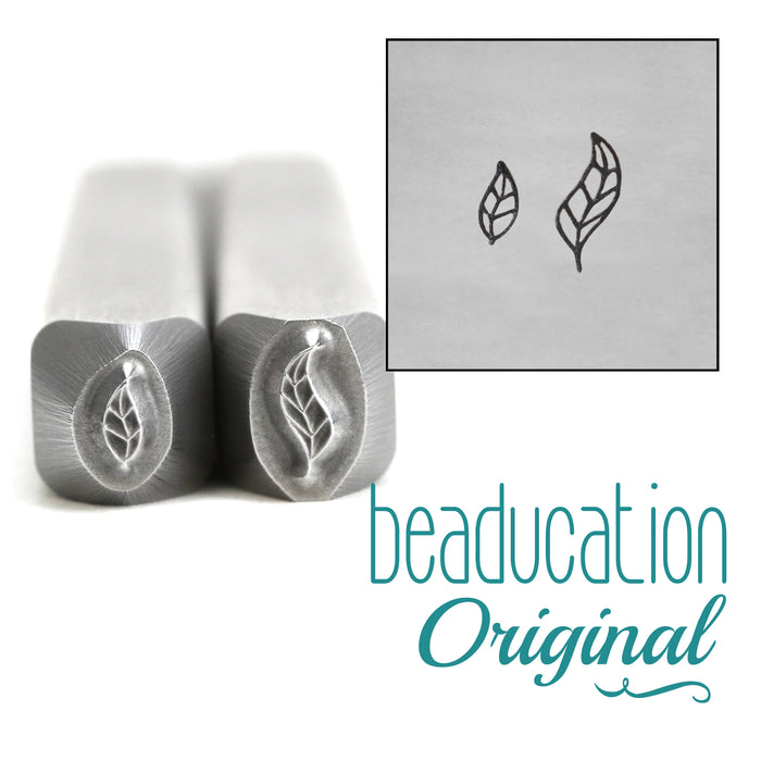Pointy Leaf Set Metal Design Stamps, 5mm and 4mm - Beaducation Original