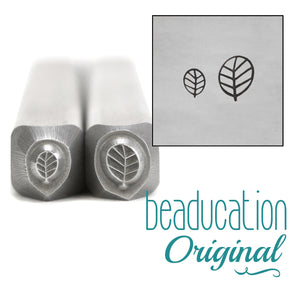 Metal Stamping Tools Round Leaf Set Metal Design Stamps, 4.5mm and 3.5mm - Beaducation Original 