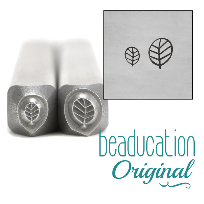 Round Leaf Set Metal Design Stamps, 4.5mm and 3.5mm - Beaducation Original