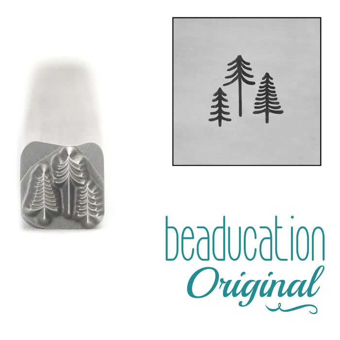 Three Tiny Trees Design Stamp, 5mm - Beaducation Original