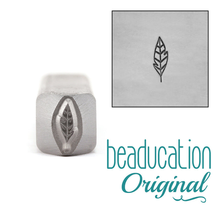 Small Leaf / Feather Metal Design Stamp 7mm - Beaducation Original