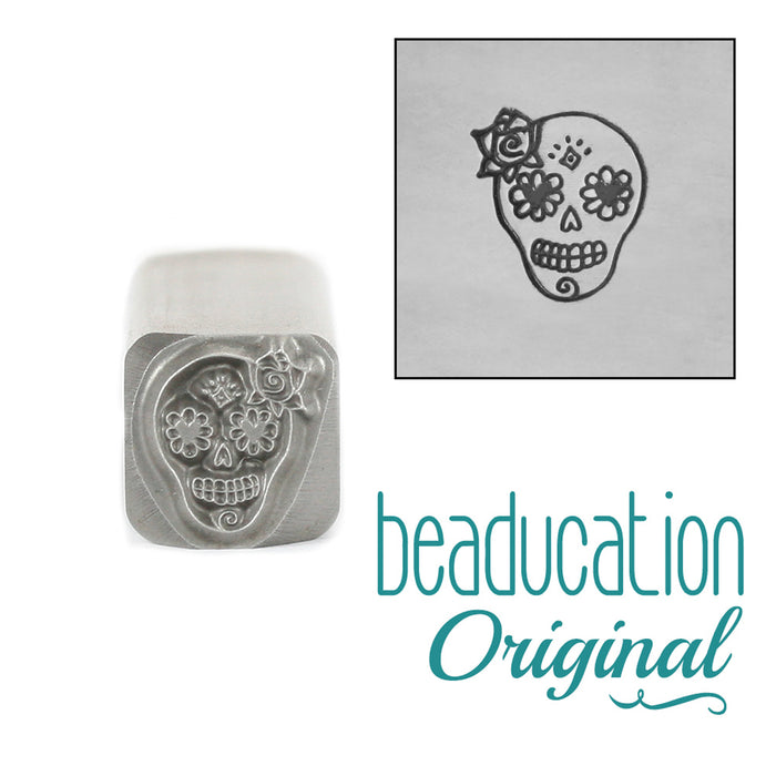 Female Sugar Skull Metal Design Stamp - Beaducation Original