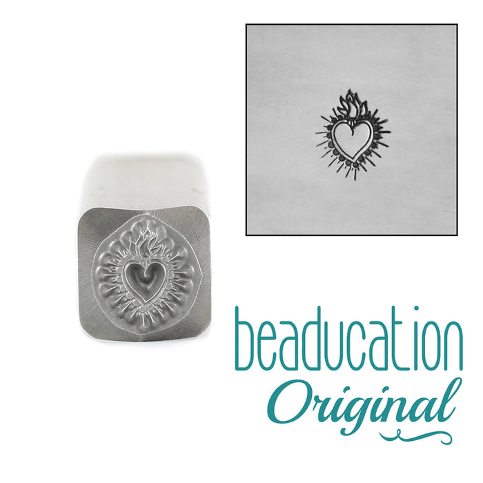 Small Sacred Heart Metal Design Stamp - 7mm - Beaducation Original