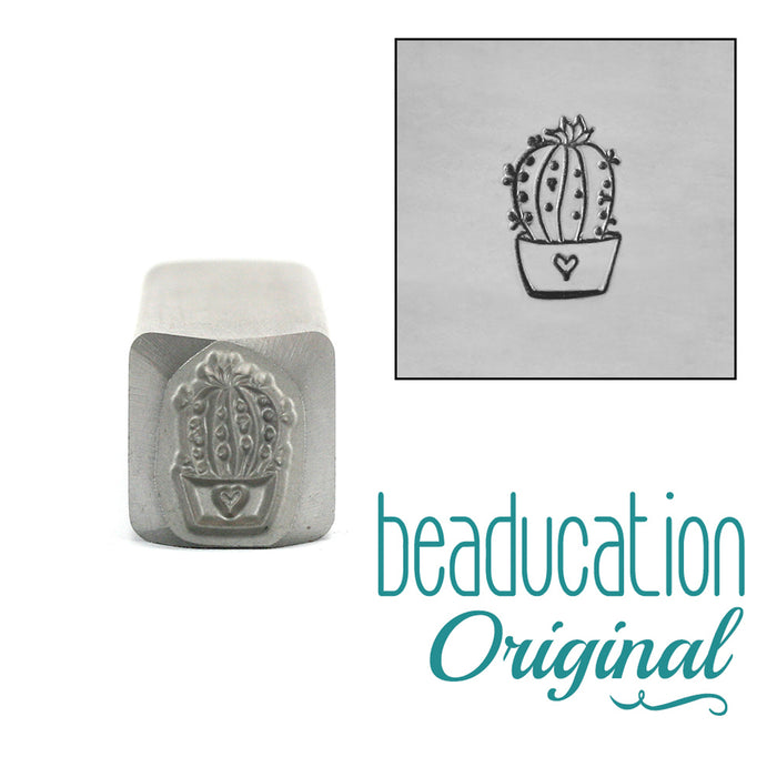 Small Cactus Succulent Metal Design Stamp 7MM - Beaducation Original