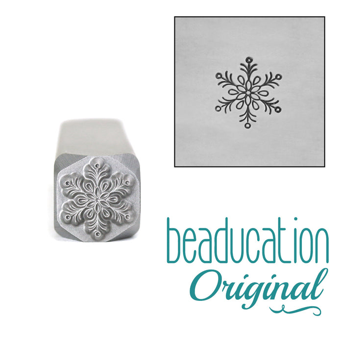 Traditional Snowflake Metal Design Stamp, 8mm - Beaducation Original