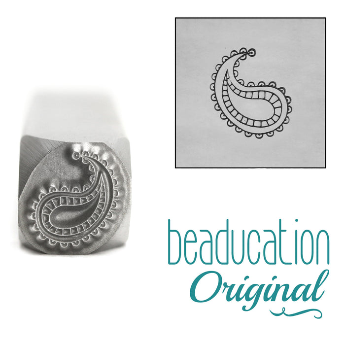 Paisley Pointing Right Metal Design Stamp, 8.25mm - Beaducation Original