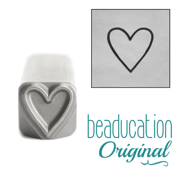 Metal Stamping Tools Tall Heart Metal Design Stamp, 8.3mm - Beaducation Original