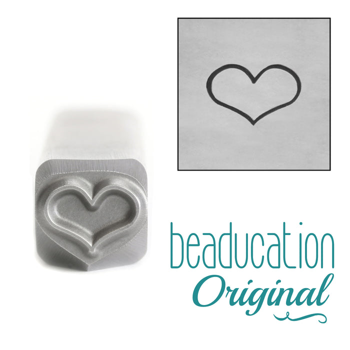Fat Heart Metal Design Stamp, 8mm - Beaducation Original