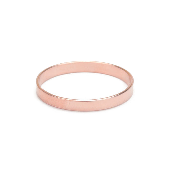CLOSEOUT Rose Gold Filled Ring Stamping Blank, 2mm Wide, SIZE 8