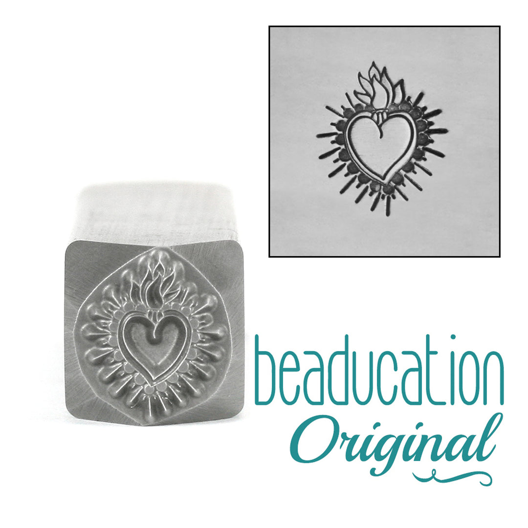 Metal Stamping Tools Large Sacred Heart Metal Design Stamp, 11.5mm Beaducation Original