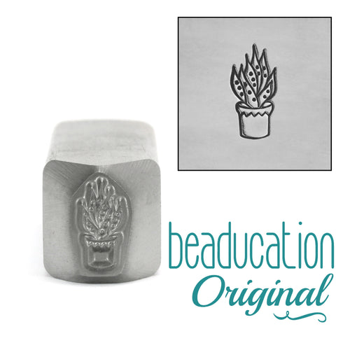 Four Succulants Aloe Vera Succulent Metal Design Stamp - Beaducation Original
