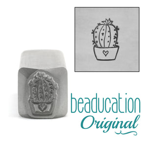 Metal Stamping Tools Large Cactus Succulent Metal Design Stamp 10mm - Beaducation Original
