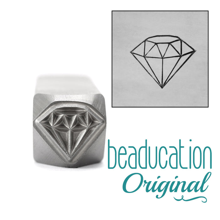 Large Diamond Metal Design Stamp, 9mm - Beaducation Original
