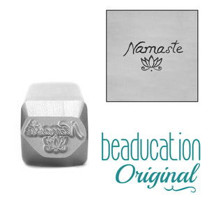 Metal Stamping Tools Namaste Lotus Metal Design Stamp, 10mm - Beaducation Original