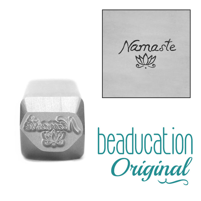 Namaste Lotus Metal Design Stamp, 10mm - Beaducation Original