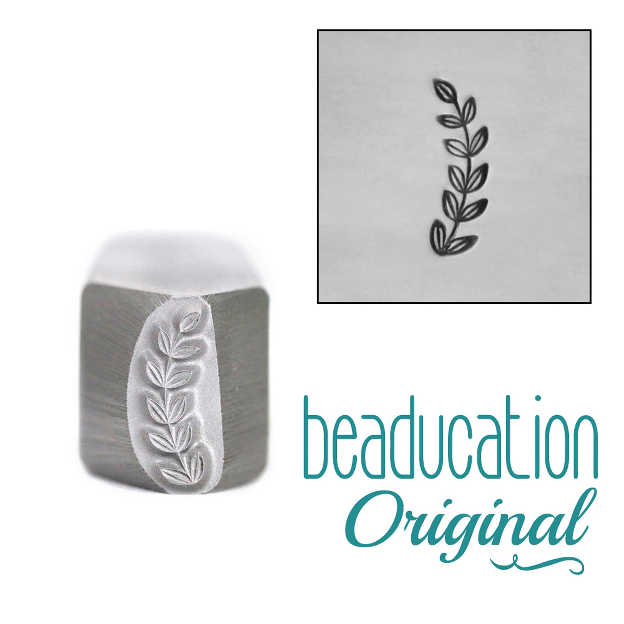 Caesar Branch Border Curving Right Metal Design Stamp - Beaducation Or