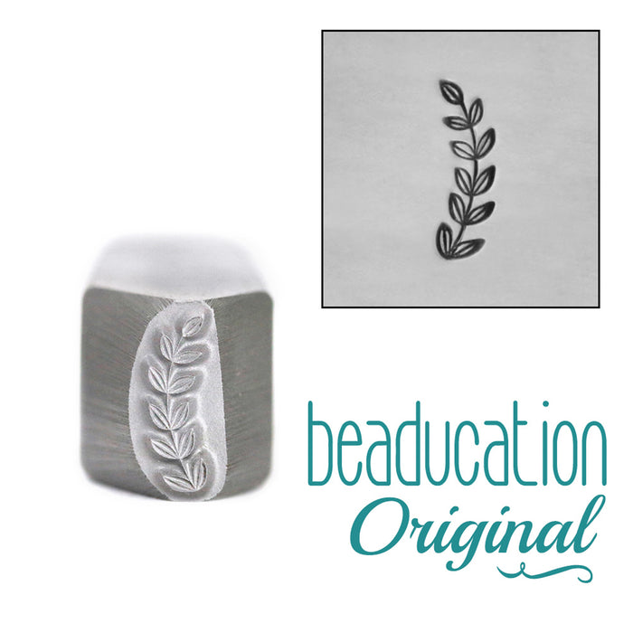 Caesar Branch Border Curving Left Direction Metal Design Stamp - Beaducation Original