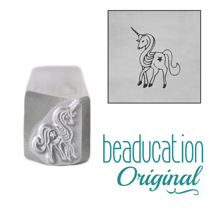 Unicorn Facing Left Metal Design Stamp, 11mm - Beaducation Original