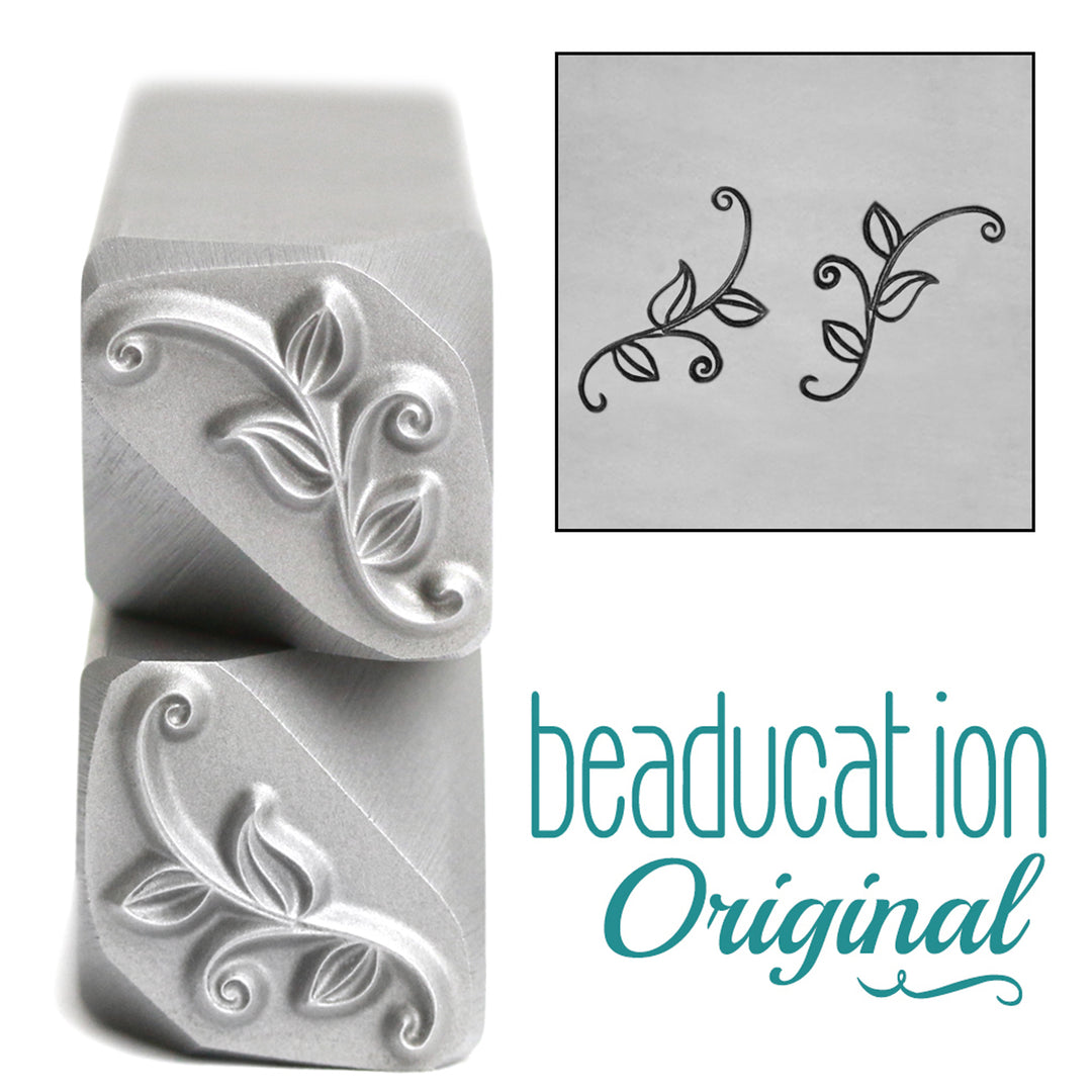 Metal Stamping Tools Spiral Sprigs 1 & 2 Metal Design Stamps, 14mm - Beaducation Original