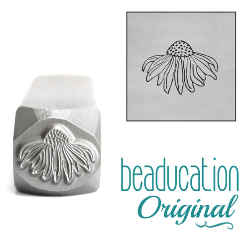 Metal Stamping Tools Echinacea Flower Metal Design Stamp, 10.5mm - Beaducation Original
