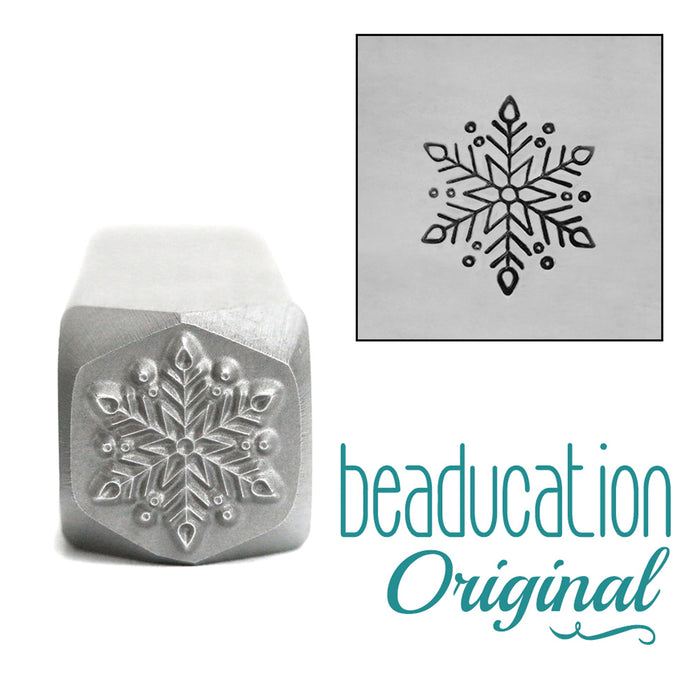 Classic Snowflake Metal Design Stamp, 10mm - Beaducation Original
