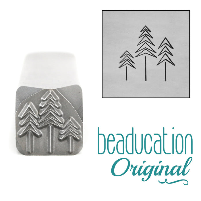 Three Trees Metal Design Stamp, 11mm - Beaducation Original