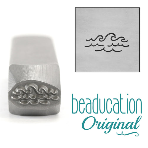 Metal Stamping Tools Ocean Breaking Waves, Water, Metal Design Stamp, 10.5mm - Beaducation Original