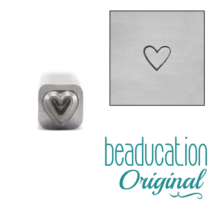 Tall Heart Metal Design Stamp 3.5mm - Beaducation Original