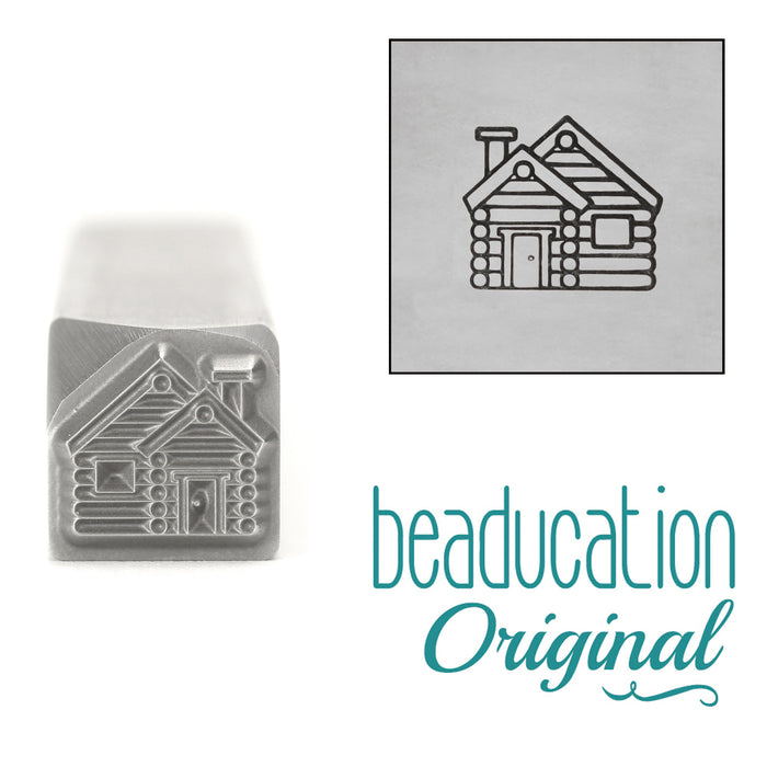 Log Cabin Metal Design Stamp, 8mm - Beaducation Original