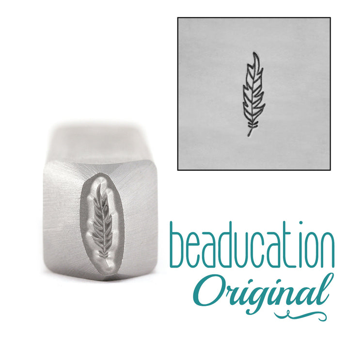 Metal Stamping Tools Traditional Feather Metal Design Stamp 9mm - Beaducation Original