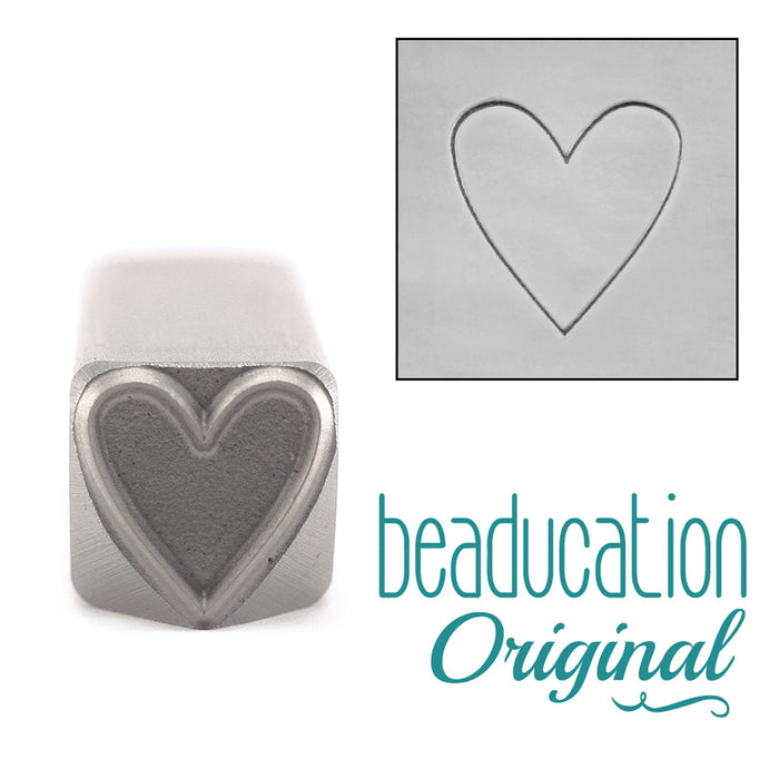Heart Metal Design Stamp, 11mm - Beaducation Original