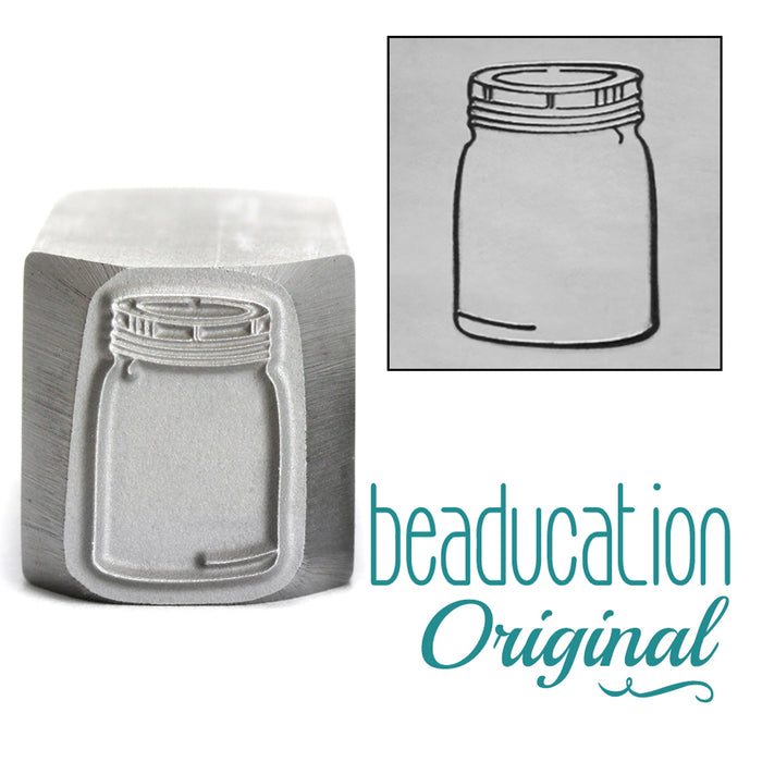 Mason Jar Metal Design Stamp, 16mm - Beaducation Original