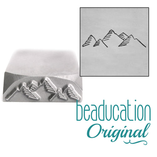 Metal Stamping Tools Mountain Range Metal Design Stamp, 17mm - Beaducation Original 