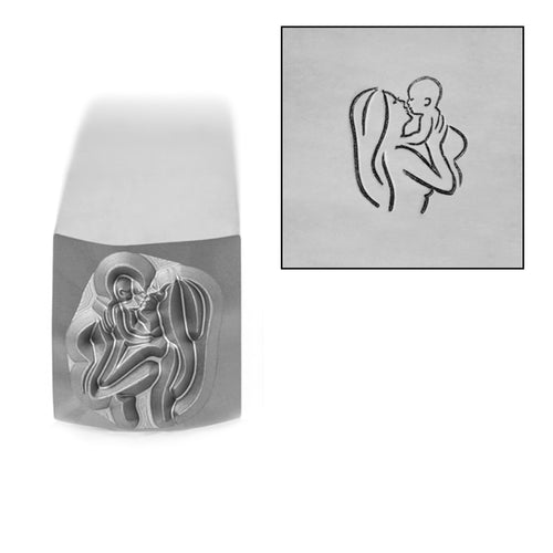 Metal Stamping Tools Mother Holding Baby Metal Design Stamp, 8mm, by Stamp Yours