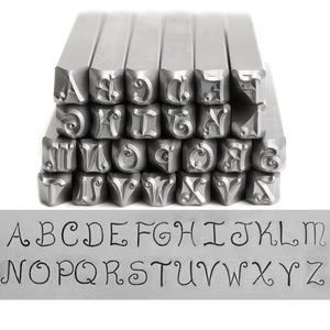 Metal Stamping Tools Beaducation Exact Series, Kismet Uppercase Letter Stamp Set 4.5mm, By Stamp Yours - Tapered Down Shanks