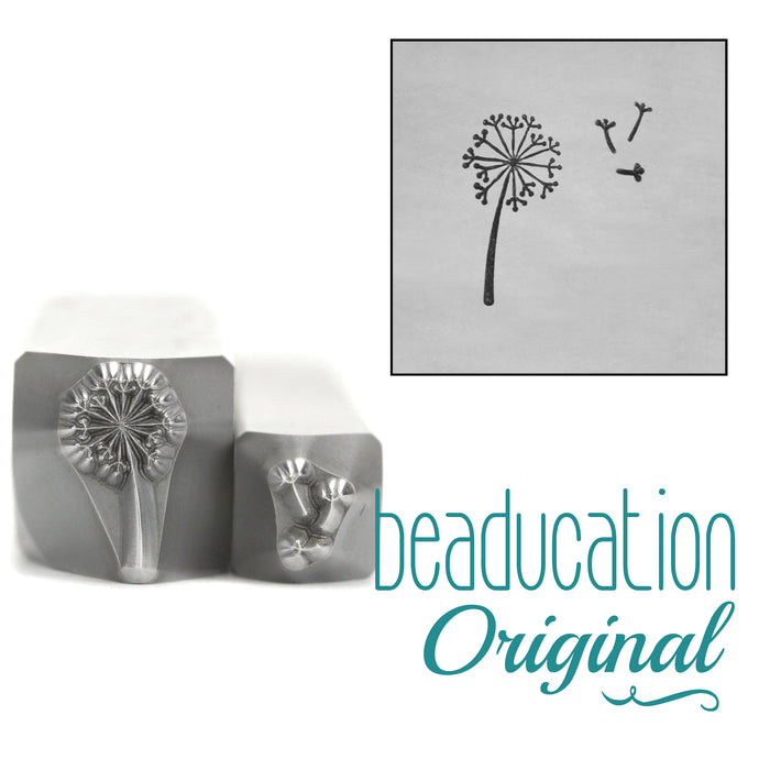 Dandelion & Fluff Flower Metal Design Stamps, 8mm, Beaducation Exact Series by Stamp Yours