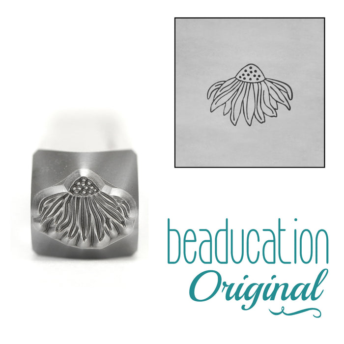 CLOSEOUT Echinacea Flower Metal Design Stamp, 8mm, Beaducation Exact Series by Stamp Yours