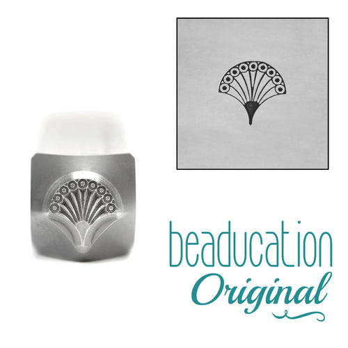 Metal Stamping Tools Fan 1, Art Deco Metal Design Stamp, 6mm, Beaducation Exact Series by Stamp Yours