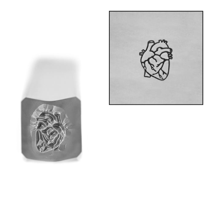 Anatomical Heart Metal Design Stamp, 6mm, by Stamp Yours