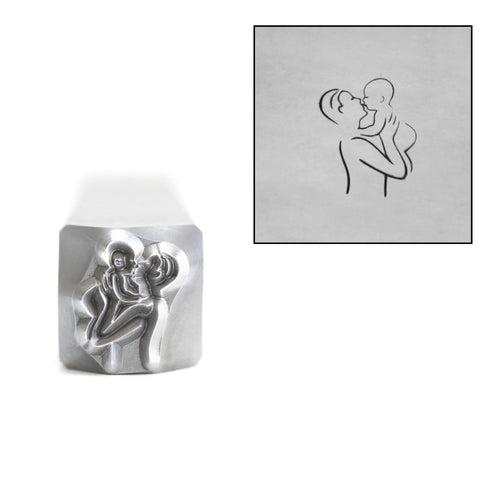 Metal Stamping Tools Father, Dad Holding Baby Metal Design Stamp, 8mm, by Stamp Yours